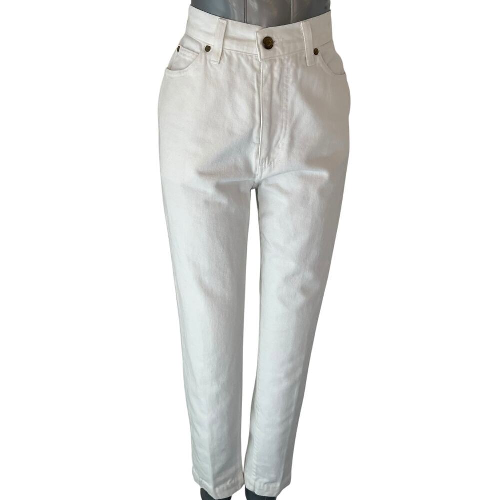 Gattinoni Fortune White High Rise Mom Jeans Italy Women’s Size 28 Straight Leg